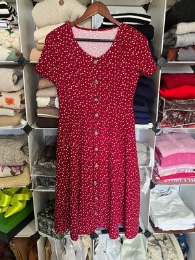NWOT Heart Print Knit Dress
